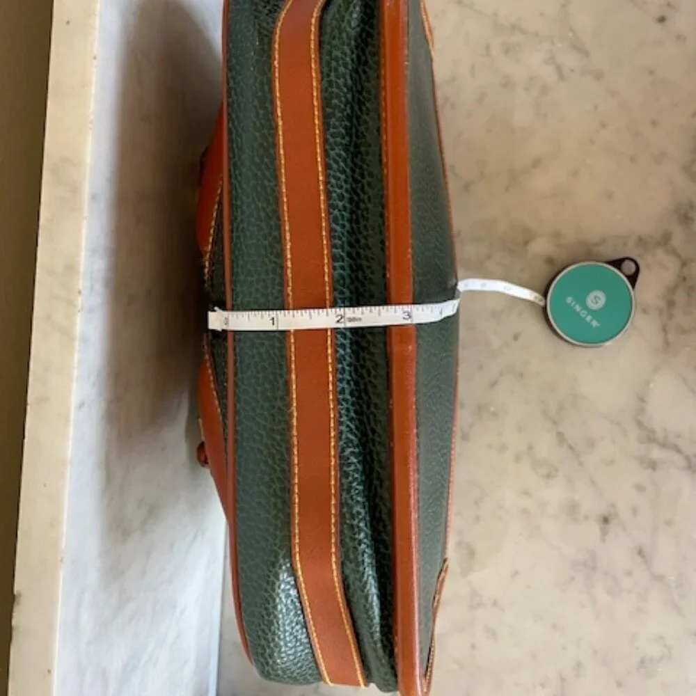 DOONEY & BOURKE AWL Green Pebbled Leather Large Double Pocket Outback Purse